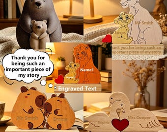 Aangepaste naampuzzel leraar, houten dierenpuzzel, cadeaus leraar waardering, eindejaar: bedankt dat je een belangrijk onderdeel van mijn verhaal bent