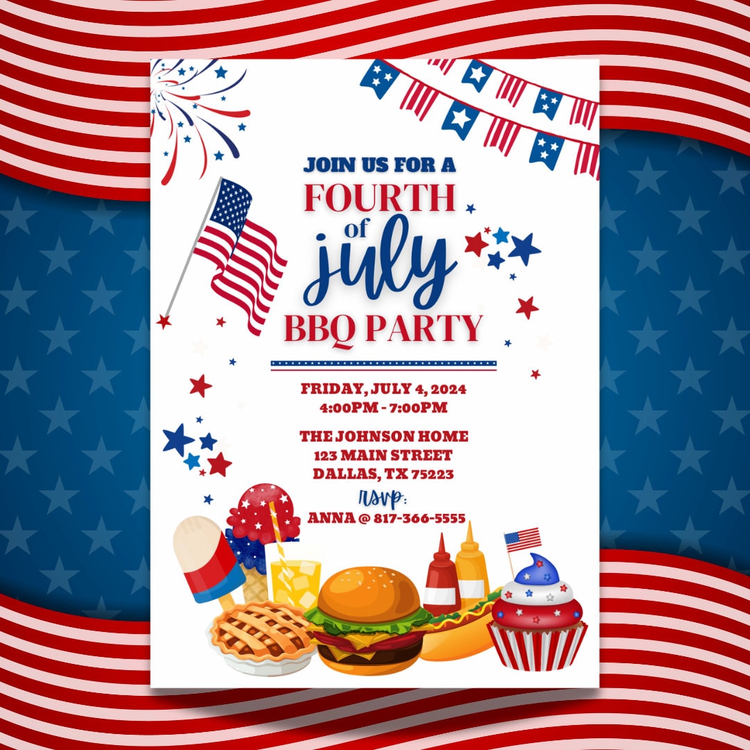 fourth of july invitation wording in a facility