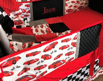 race car crib sheets