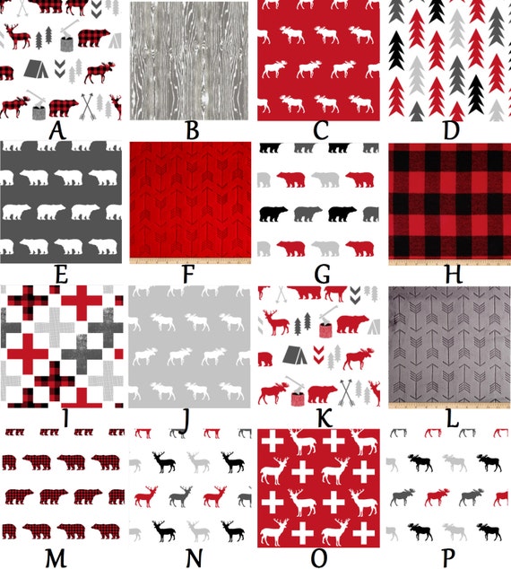Rustic Buffalo Plaid Deer Woodland Red Black And Grey Baby Image 0