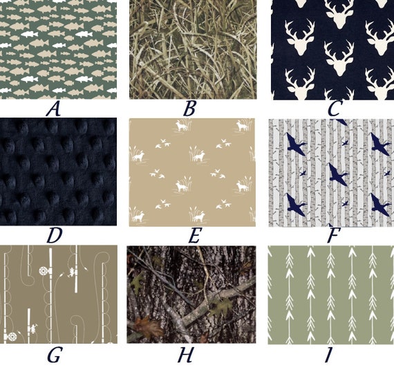 Rustic Duck Hunting Fishing Camo Outdoors Deer Woodland Navy Green