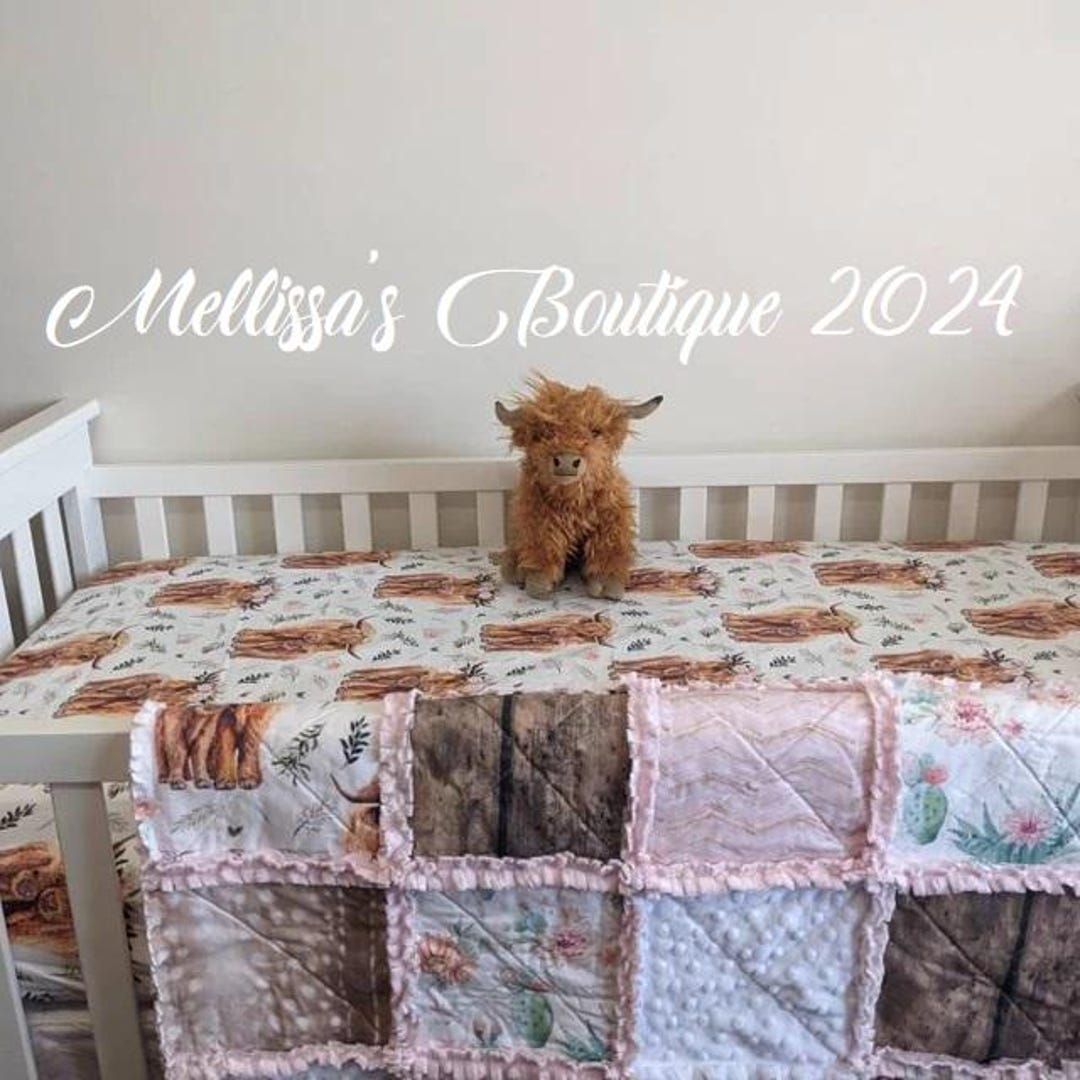 HawSkgFub Highland Cow Boho Floral Changing Pad Cover For Baby Girls, Western Farm Animal Retro Flower Diaper Change Table Covers, Soft Stretchy Safe