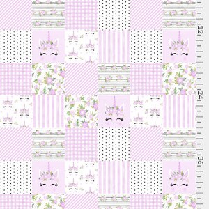 Unicorn Floral Pink & White Baby Girl Minky Blanket or Quilt Crib Bedding CHOOSE Yours FREE Personalization