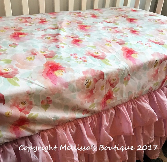 Peach and mint nursery bedding hotsell
