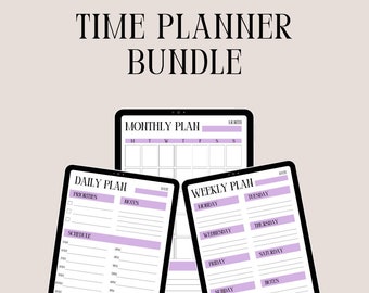 Tages, Wochen & Monatsplaner | Digitaler Tages-, Wochen-, Monatsplan | Digitaler Kalender | Digitaler Stundenplan