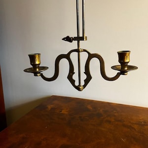 Adjustible Victorian Brass hanging Candleholder