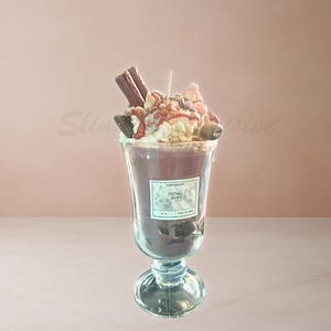 Coffee Dessert Candle – Handmade Soy Wax Candle Realistic Whipped Cream Design