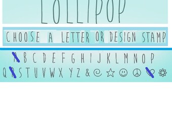 LOLLiPOP - SINGLE STAMP - UPPeRcase Handwriting font by ImpressArt - 3/16" (4mm) size - choose a single stamp - how-to instructions included