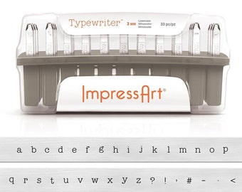 ViNTAGE Hand-Typed 1/8 inch - LOWERCASE typewriter font by ImpressArt - includes tutorial practice metal