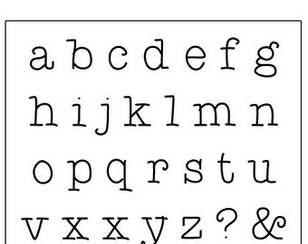 ViNTAGE Hand-Typed 1/4 inch - LOWERCASE typewriter font by WonderStruck Studios - Monogram letters - includes tutorial practice metal