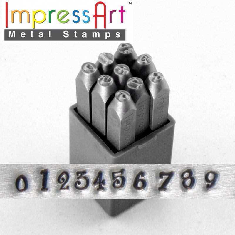 Fun steel NUMBER stamps by ImpressArt JEANIE 4mm numbers Etsy