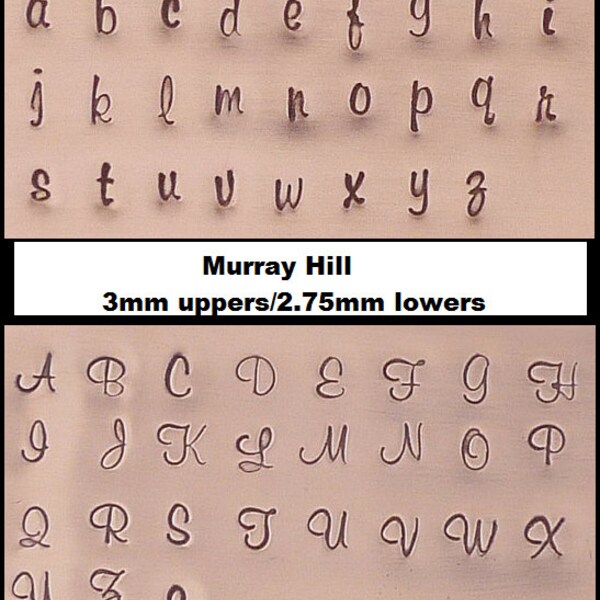PROFESSIONAL QUALITY steel letter stamps - Murray Hill - 2 sets - 3mm uppercase/2.75mm lowercase letters - includes how-to stamp tutorial