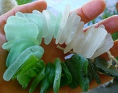 SEA GLASS 20 sea glass pieces,center drilled Florida seaglass bride wedding beach party upcycle glass embellishment rustic cottage