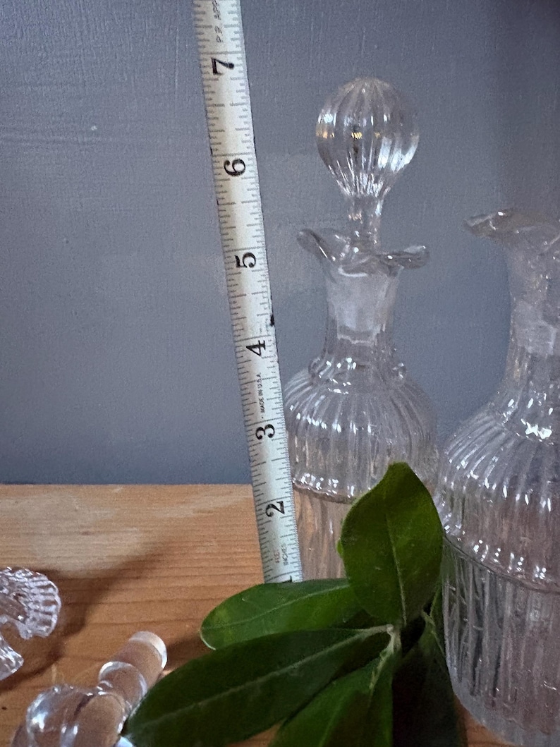 VINTAGE condiment serving: cruet depression glass and lids,fancy food kitchen jam server bakery,farm house elegant dinner image 16