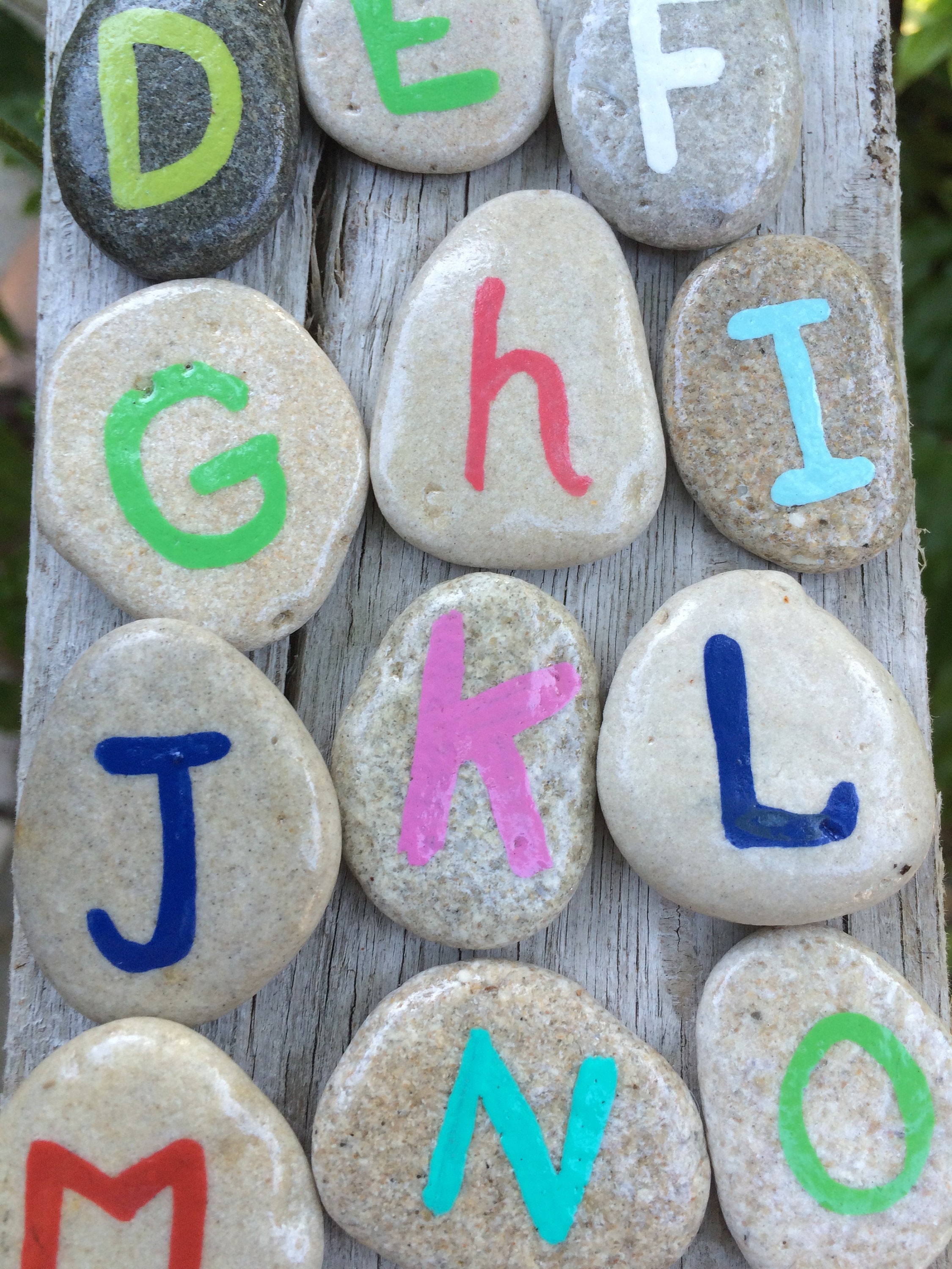 ABC ROCKS 26 letter stones learning to read child tool home | Etsy