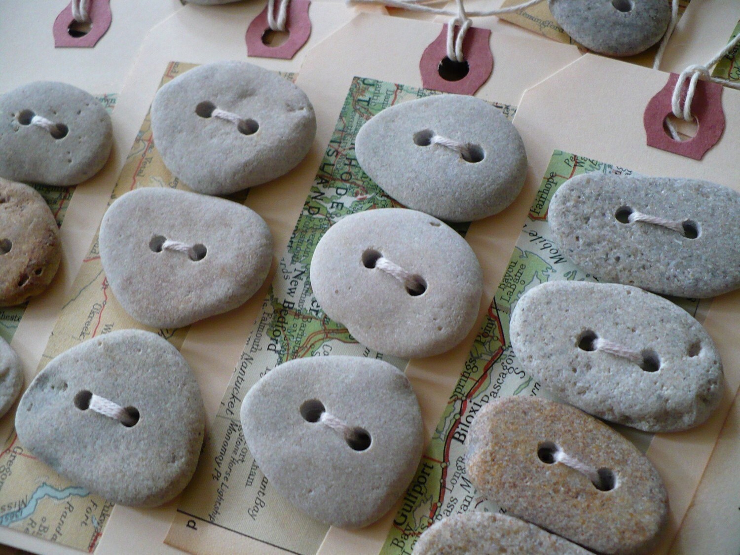 20 STONE BUTTONS | 20 Natural Beach Found Stones Made Into Buttons on ...