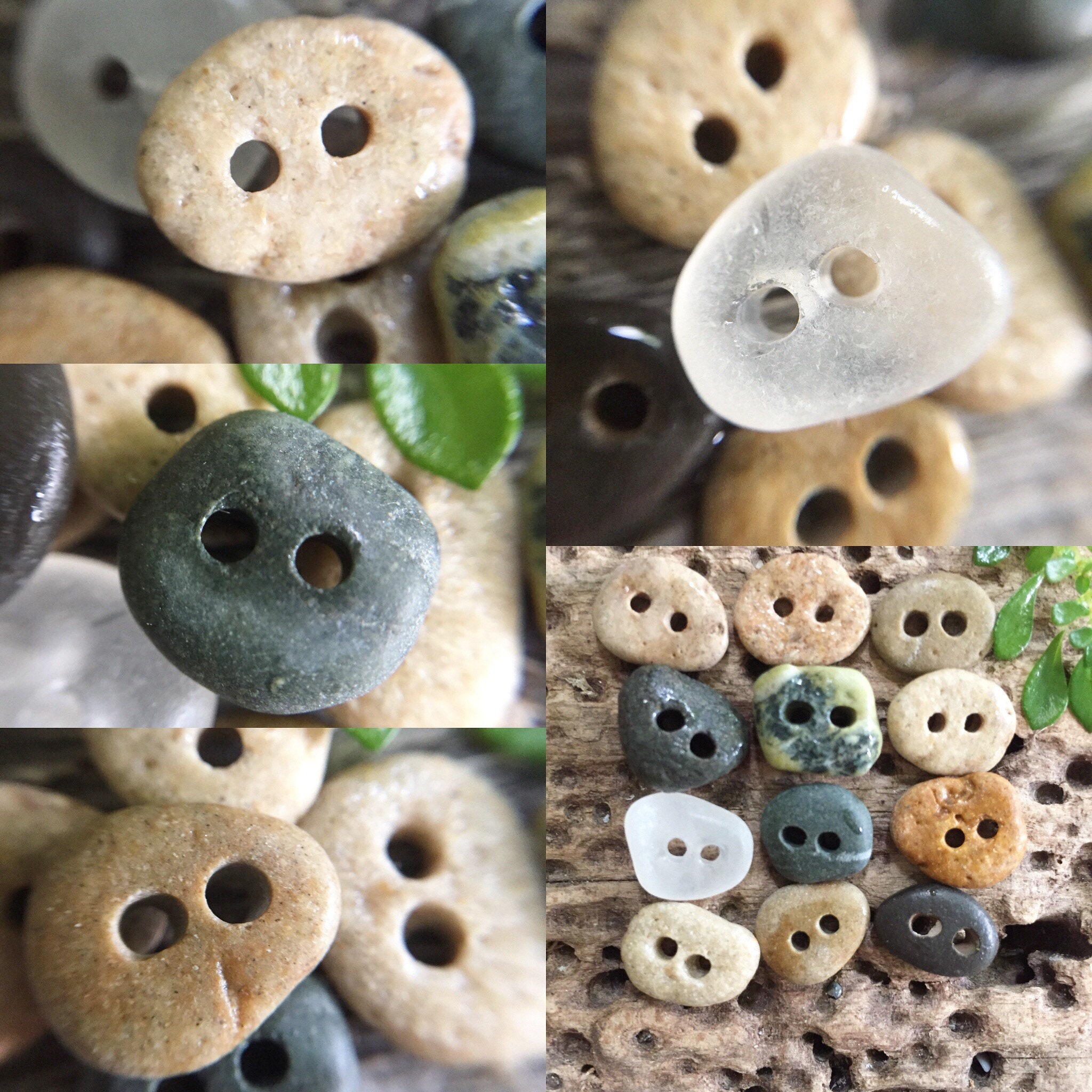 20 STONE BUTTONS | 20 Natural Beach Found Stones Made Into Buttons on ...