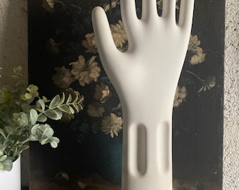 VINTAGE glove mold | white ceramic jewelry display rustic decor-cottage chic decor bride to be vanity jewelry holder,unique mom gift