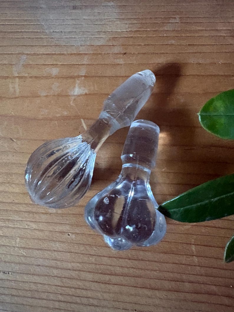 VINTAGE condiment serving: cruet depression glass and lids,fancy food kitchen jam server bakery,farm house elegant dinner image 11