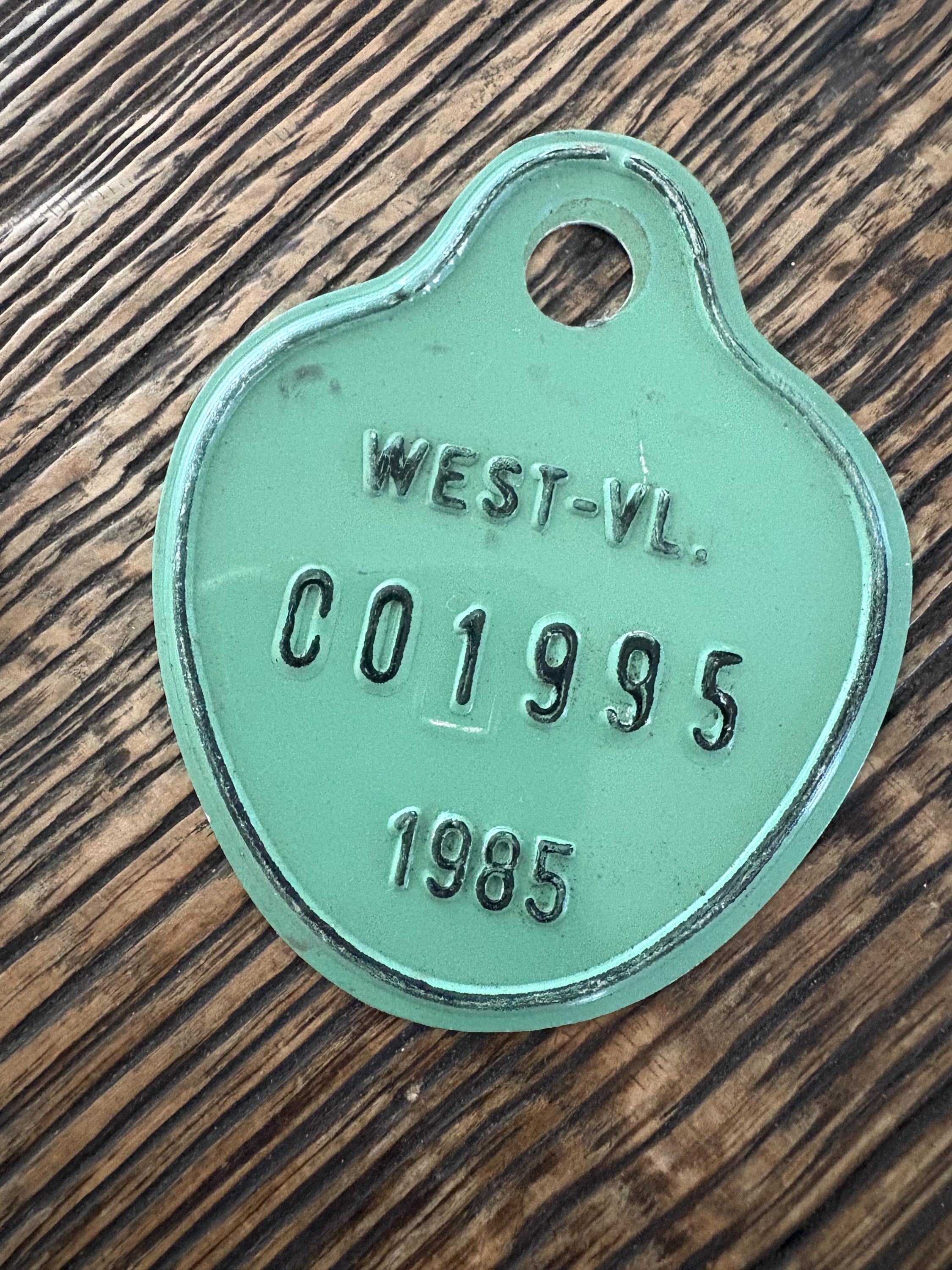 Vintage European Bicycle License Plate: Embossed Metal Bike Tag