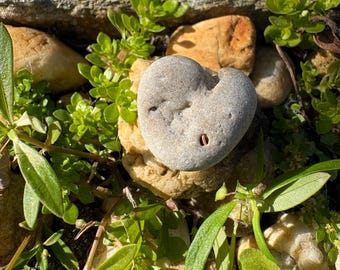 10 STONE HEARTS: natural undrilled beach pebble, shell organic love rock, rustic wedding decor, gift from the sea