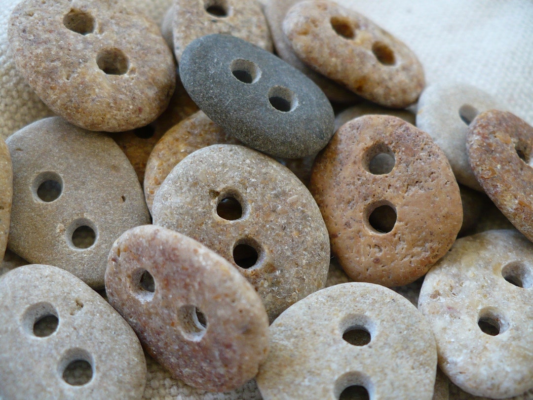 Rectangular Stone Button 5 Beach 3/4