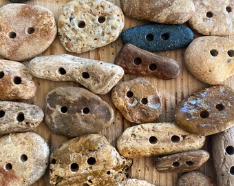 10 WILD stone buttons | natural beach pebble,organic sewing notion,home woodland,sand earth nature beige brown wood rock button,Christmas