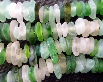 SEA GLASS | 20 small center drilled beach sea glass beads, jewelry craft,unusual white aqua green repurpose mermaid earring bride wedding