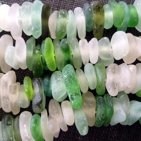 SEA GLASS | 20 small center drilled beach sea glass beads, jewelry craft,unusual white aqua green repurpose mermaid earring bride wedding