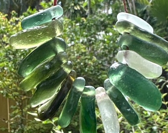 15 BEACH glass beads: drilled seaglass jewelry green white aqua diy jewelry 2 mm hole