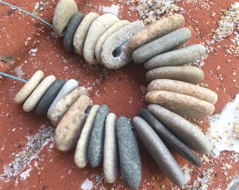 20 Tiny Top Drilled Beach Stones: small natural bead organic jewelry supply