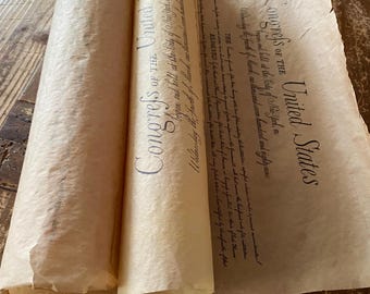 VINTAGE American history | 2 copies of original Bill of Rights, Virginia New World illustration art ephemera book USA,Fathers Day gift