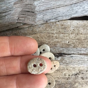 5 tiny STONE BUTTONS...1/2 inch little hand drilled beach stones 2 mm holes-sewing notion organic supplies button-wedding party knitting image 10