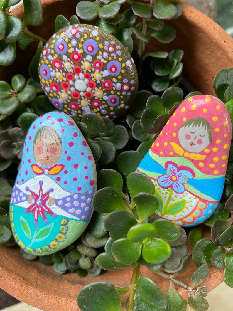 Happy Birthday STONE Artpainting on Rockbeach Pebblehome Etsy