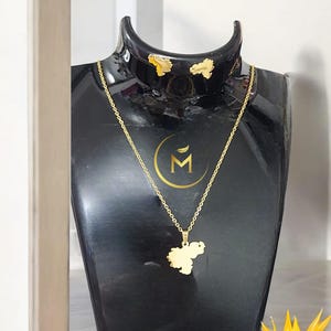 Venezuela Map Set Earrings and Necklace