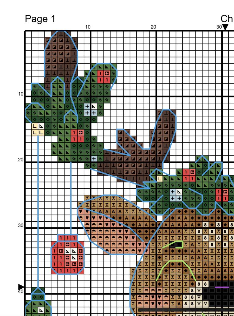Christmas Deer Cross Stitch Pdf Pattern Ornament Modern Unique Hand ...