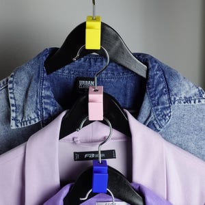 Clothes Hanger Connector Hooks - Space-Saving Vertical Closet Organizer (17 Color Options)