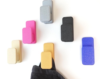 Colorful Wall Hooks - 18 Color Options - Self-Adhesive - No Drill Mount