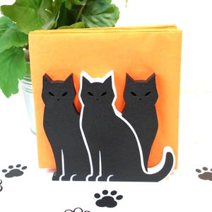 Porta tovaglioli a forma di gatto - Decorazione da tavolo con silhouette di gatto per cucina, tavolo da pranzo e amanti dei gatti - Porta tovaglioli a forma di gatto