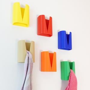 Colorful Towel Hooks: Self Adhesive Towel Clamps - 17 Color Options