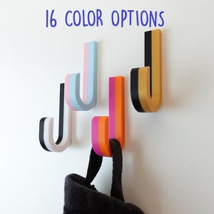 Two-Tone Wall Hooks: Self-Adhesive, Damage-Free Plastic