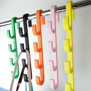 Over-Rod Multi-Hook Hanger - 17 Color Options -  Vertical Bathroom Organizer - Closet Space Saver Hook