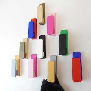 Colorful Two-Tone Wall Hooks - Self-Adhesive - 17 colors – No-Drill Mounting