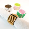 Two-Tone Ribbed Napkin Ring - Table Decor - Plastic Holder - 18 Color Options product logo