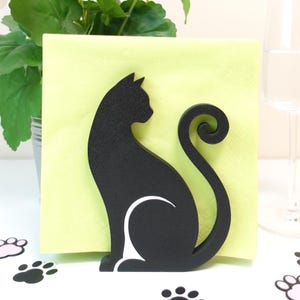 Porta tovaglioli a forma di gatto - Silhouette decorativa di gatto per cucina e sala da pranzo, ideale per gli amanti dei gatti - Porta tovaglioli a forma di gatto unico