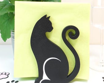 Katze Serviettenhalter Dekorative Katze Silhouette