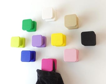 Damage-Free Wall Hooks | No-Drill | Self-Adhesive | 18 Color Options