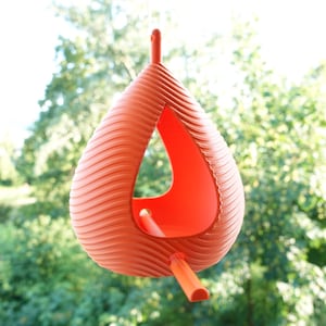 Hanging Teardrop Bird Feeder - Colorful Outdoor Seed Feeder with Perch