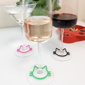 Cat Wine Glass Charms - Meow-velous Drink Markers - Purrfect for Cat Lovers and Celebrations