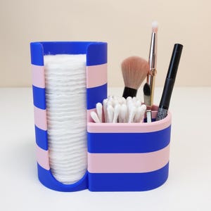 Bathroom Organizer - 17 Color Options - Cotton Pad Dispenser, Q Tip Holder, Colorful Makeup Organizer